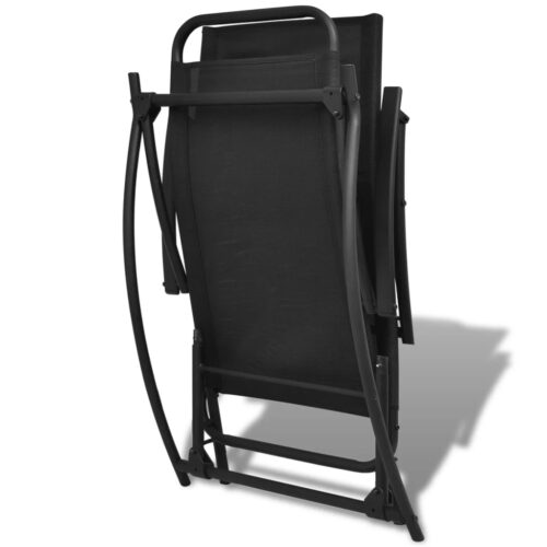 Garden Rocking Chair Steel Textilene Black - Image 6