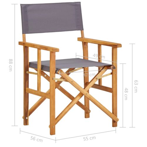 Director's Chairs 2pcs Solid Acacia Wood - Image 9