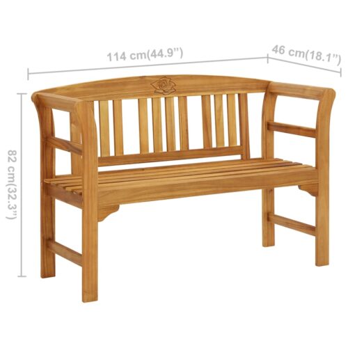 Garden Bench 114cm Solid Acacia Wood - Image 6