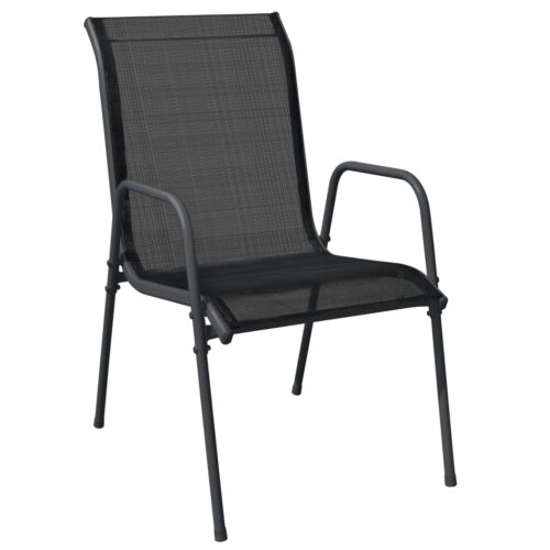 Garden Chairs 4pcs Steel Textilene Black - Image 3