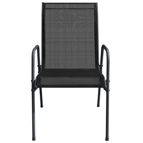 Garden Chairs 4pcs Steel Textilene Black - Image 4