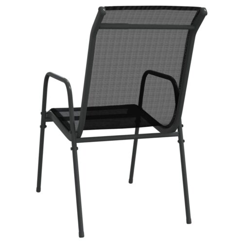 Garden Chairs 4pcs Steel Textilene Black - Image 6