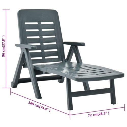 Portable Folding Outdoor Sun Lounger Garden Patio Pool Camping Beach Chair Green - Image 9