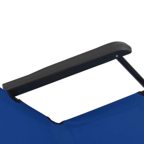 Folding Sun Loungers 2pcs with Footrests Steel Blue - Image 11