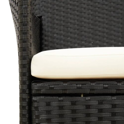Garden Chairs with Cushions 2pcs Poly Rattan Black - Image 6