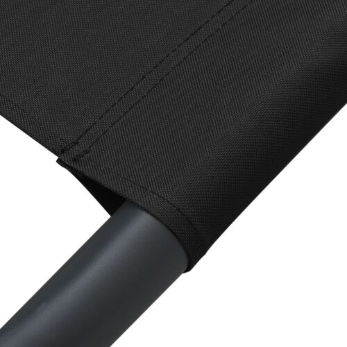 Outdoor Lounge Bed with Canopy Pillows Black - Image 6