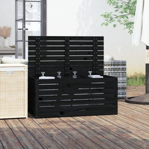 Garden Box Black 101x50.5x46.5cm Solid Wood Pine