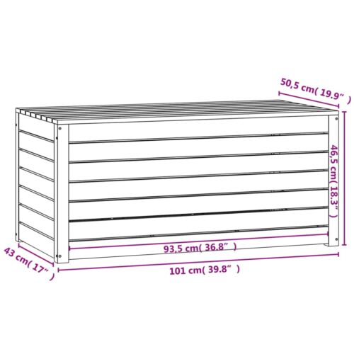 Garden Box Black 101x50.5x46.5cm Solid Wood Pine - Image 9