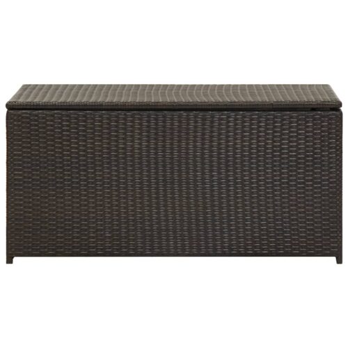 Garden Storage Box Poly Rattan 100x50x50cm Brown - Image 2