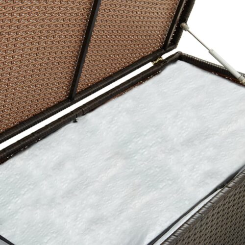 Garden Storage Box Poly Rattan 100x50x50cm Brown - Image 5