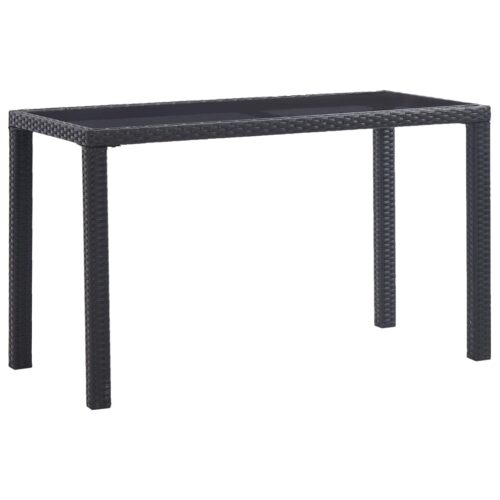Garden Table Black 123x60x74cm Poly Rattan