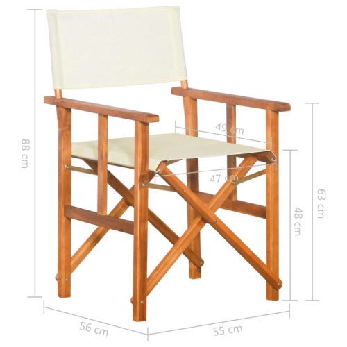 Director's Chairs 2pcs Solid Acacia Wood - Image 9