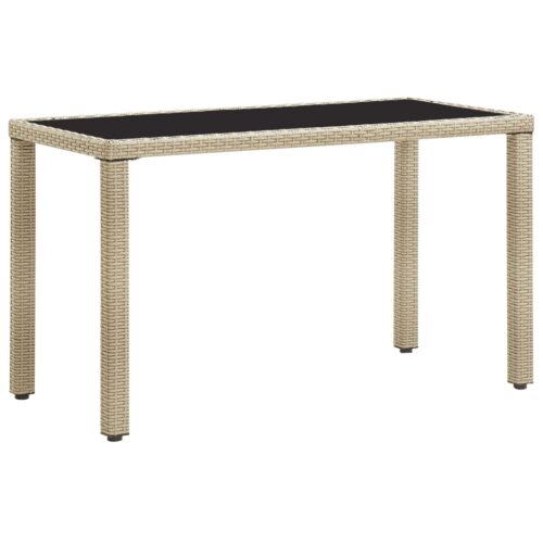 Garden Table Beige 123x60x74cm Poly Rattan