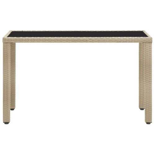 Garden Table Beige 123x60x74cm Poly Rattan - Image 2