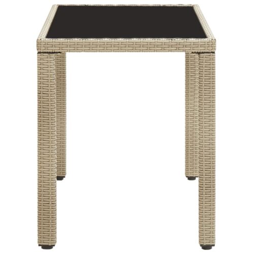 Garden Table Beige 123x60x74cm Poly Rattan - Image 3