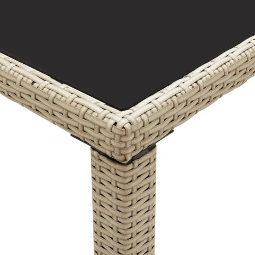 Garden Table Beige 123x60x74cm Poly Rattan - Image 4