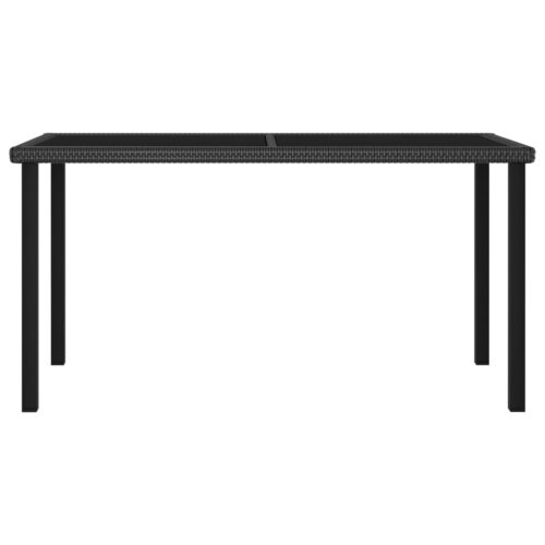 Garden Dining Table Black 140x70x73cm Poly Rattan - Image 2