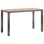 Garden Table Anthracite Brown 123x60x74cm Solid Acacia Wood
