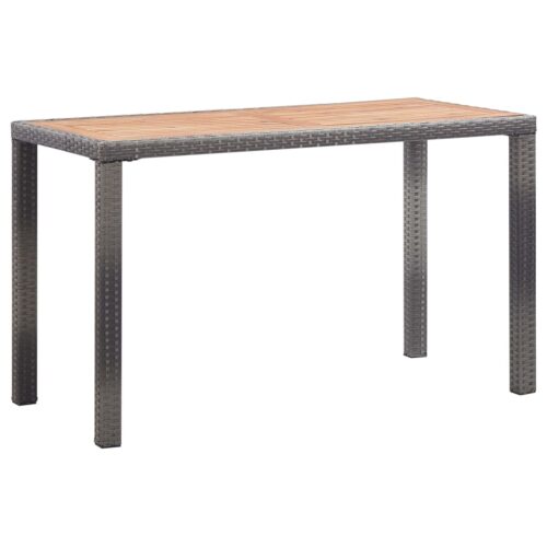 Garden Table Anthracite Brown 123x60x74cm Solid Acacia Wood