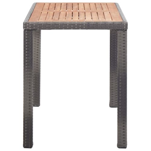 Garden Table Anthracite Brown 123x60x74cm Solid Acacia Wood - Image 3