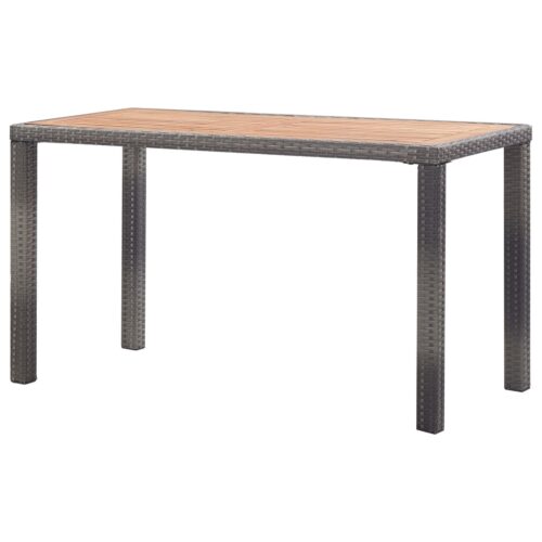 Garden Table Anthracite Brown 123x60x74cm Solid Acacia Wood - Image 4