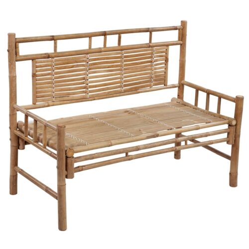 Garden Bench with Cushion 120cm Bamboo - Image 2