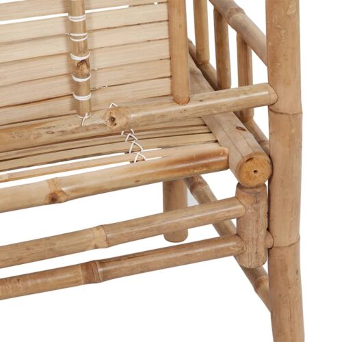 Garden Bench with Cushion 120cm Bamboo - Image 4