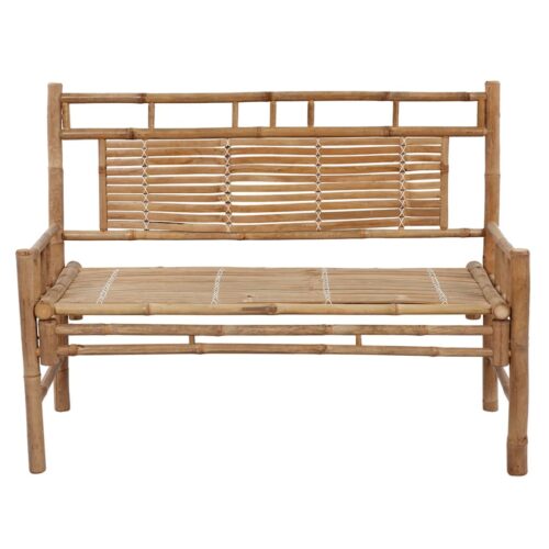 Garden Bench with Cushion 120cm Bamboo - Image 3