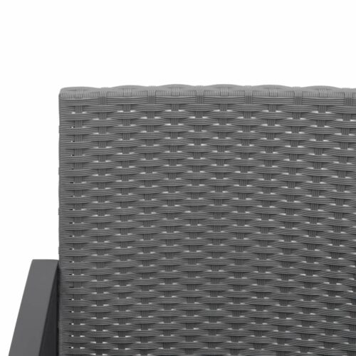 Garden Dining Chairs 2pcs Dark Grey PP Rattan - Image 6