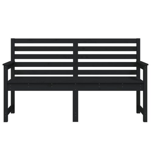 Garden Bench Black 159.5x48x91.5cm Solid Wood Pine - Image 4
