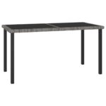 Garden Dining Table Grey 140x70x73cm Poly Rattan