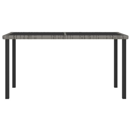 Garden Dining Table Grey 140x70x73cm Poly Rattan - Image 2