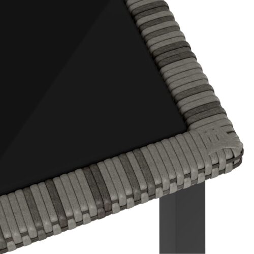 Garden Dining Table Grey 140x70x73cm Poly Rattan - Image 4