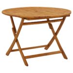 Folding Garden Table 110cm Solid Acacia Wood