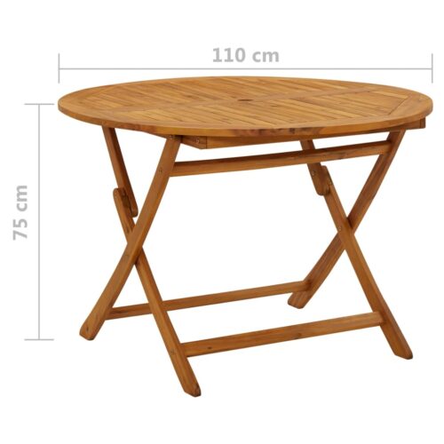 Folding Garden Table 110cm Solid Acacia Wood - Image 8