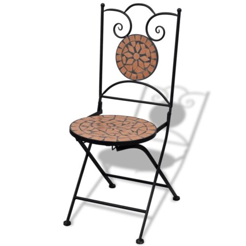 Folding Bistro Chairs 2pcs Ceramic Terracotta - Image 2
