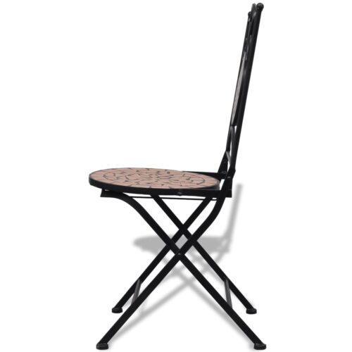 Folding Bistro Chairs 2pcs Ceramic Terracotta - Image 3