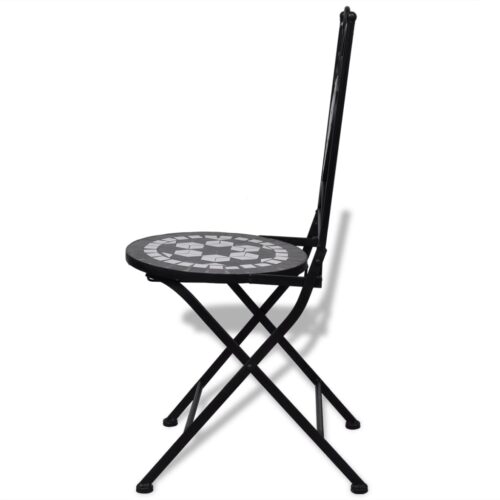 Folding Bistro Chairs 2pcs Ceramic Black White - Image 5