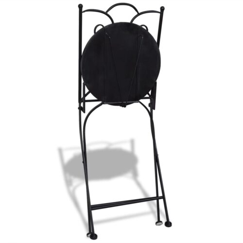 Folding Bistro Chairs 2pcs Ceramic Black White - Image 6