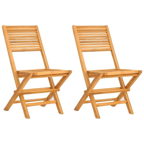 Folding Garden Chairs 2pcs 47x62x90cm Solid Wood Teak - Image 2