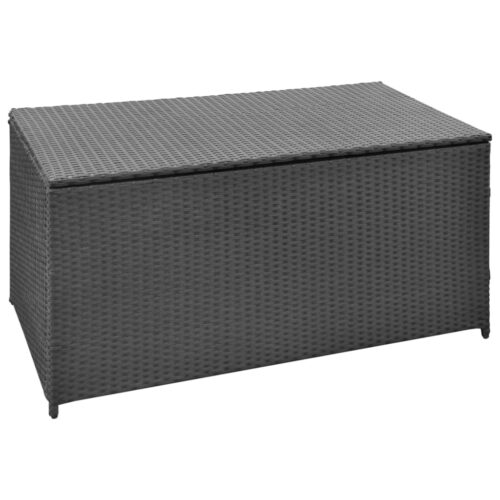 Garden Storage Box Black 120x50x60cm Poly Rattan