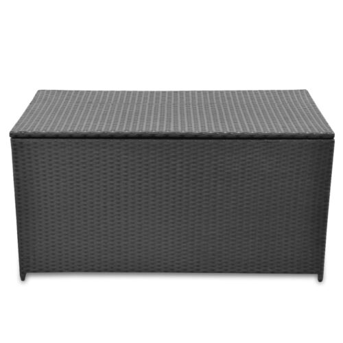 Garden Storage Box Black 120x50x60cm Poly Rattan - Image 2