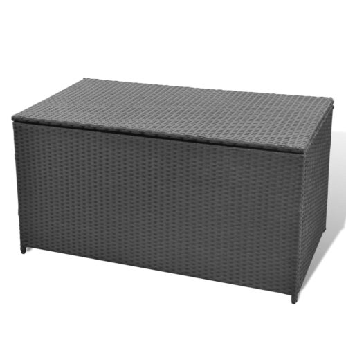 Garden Storage Box Black 120x50x60cm Poly Rattan - Image 3