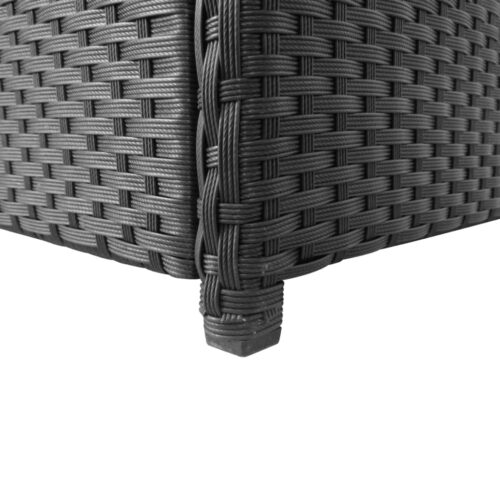 Garden Storage Box Black 120x50x60cm Poly Rattan - Image 4