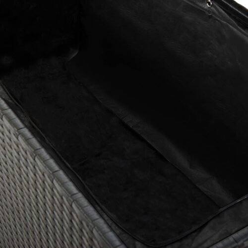Garden Storage Box Black 120x50x60cm Poly Rattan - Image 5