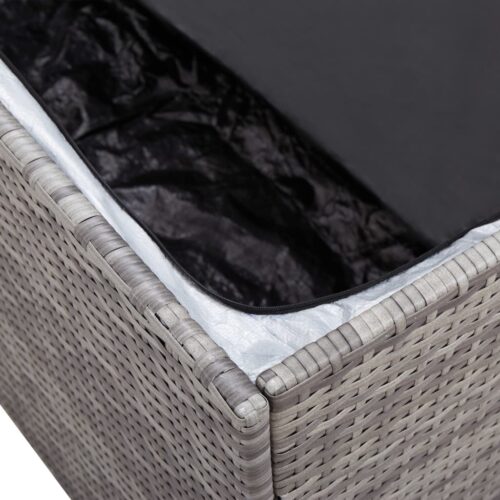 Garden Storage Box Poly Rattan 100x50x50cm Grey - Image 7