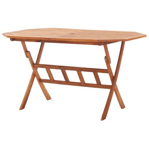Folding Garden Table 135x85x75cm Solid Acacia Wood - Image 4