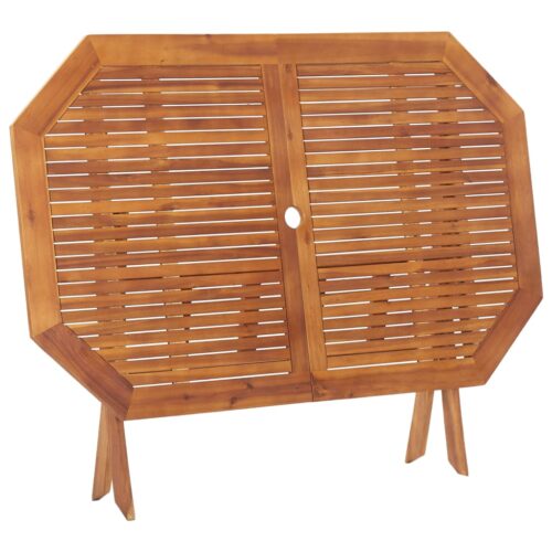 Folding Garden Table 135x85x75cm Solid Acacia Wood - Image 5