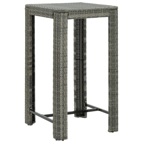 Garden Bar Table Grey 60.5x60.5x110.5cm Poly Rattan