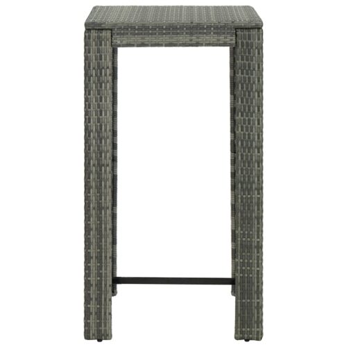 Garden Bar Table Grey 60.5x60.5x110.5cm Poly Rattan - Image 2